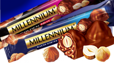 Chocolate bar «Millennium Golden Nut» with whole nuts